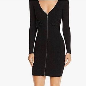 BNWOT Guess Black Reservable Zipper Long Sleeve Sweater Dress